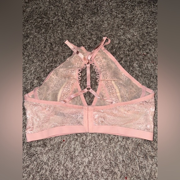 Victoria’s Secret Very Sexy Pink Floral Lace & Mesh Bralette Size Large - Picture 6 of 7